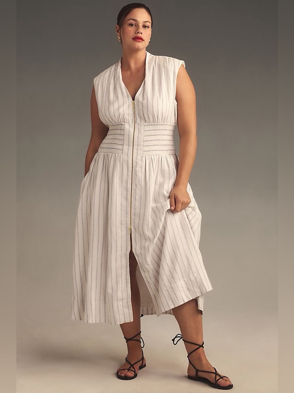 Anthropologie the Tommie Dress Linen Blend EUC